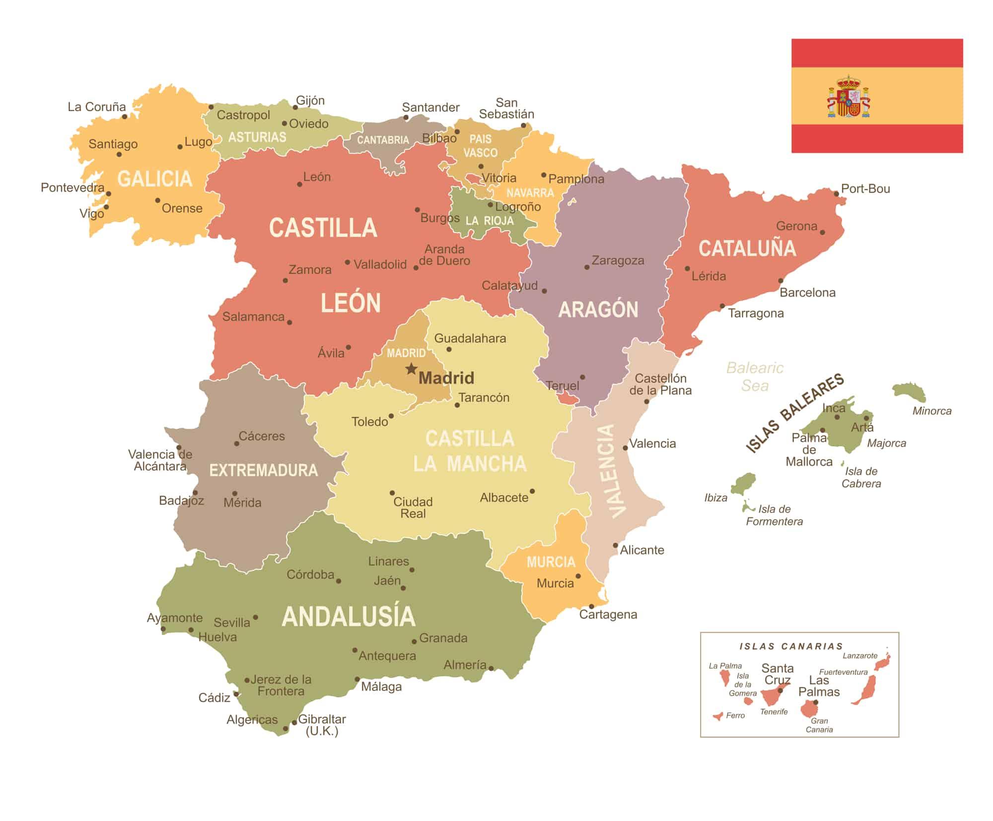Spain Political Map 