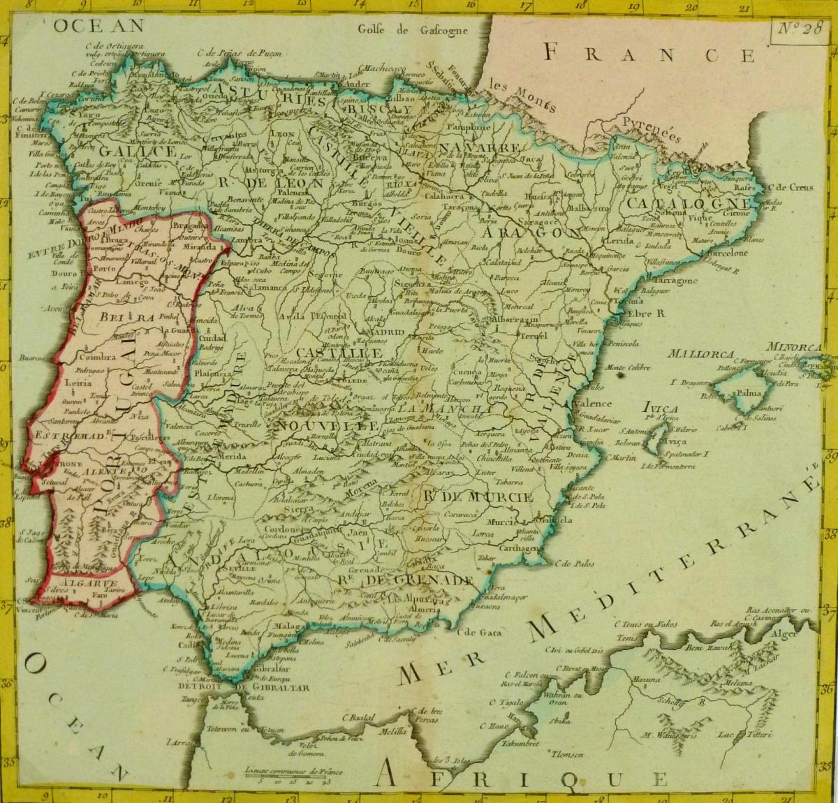 Historical map of Spain