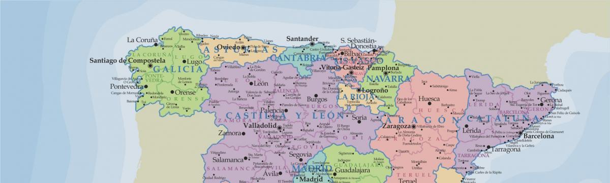 North of Spain map