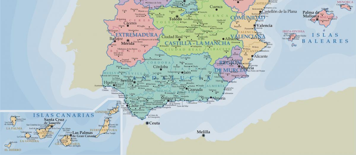 South of Spain map