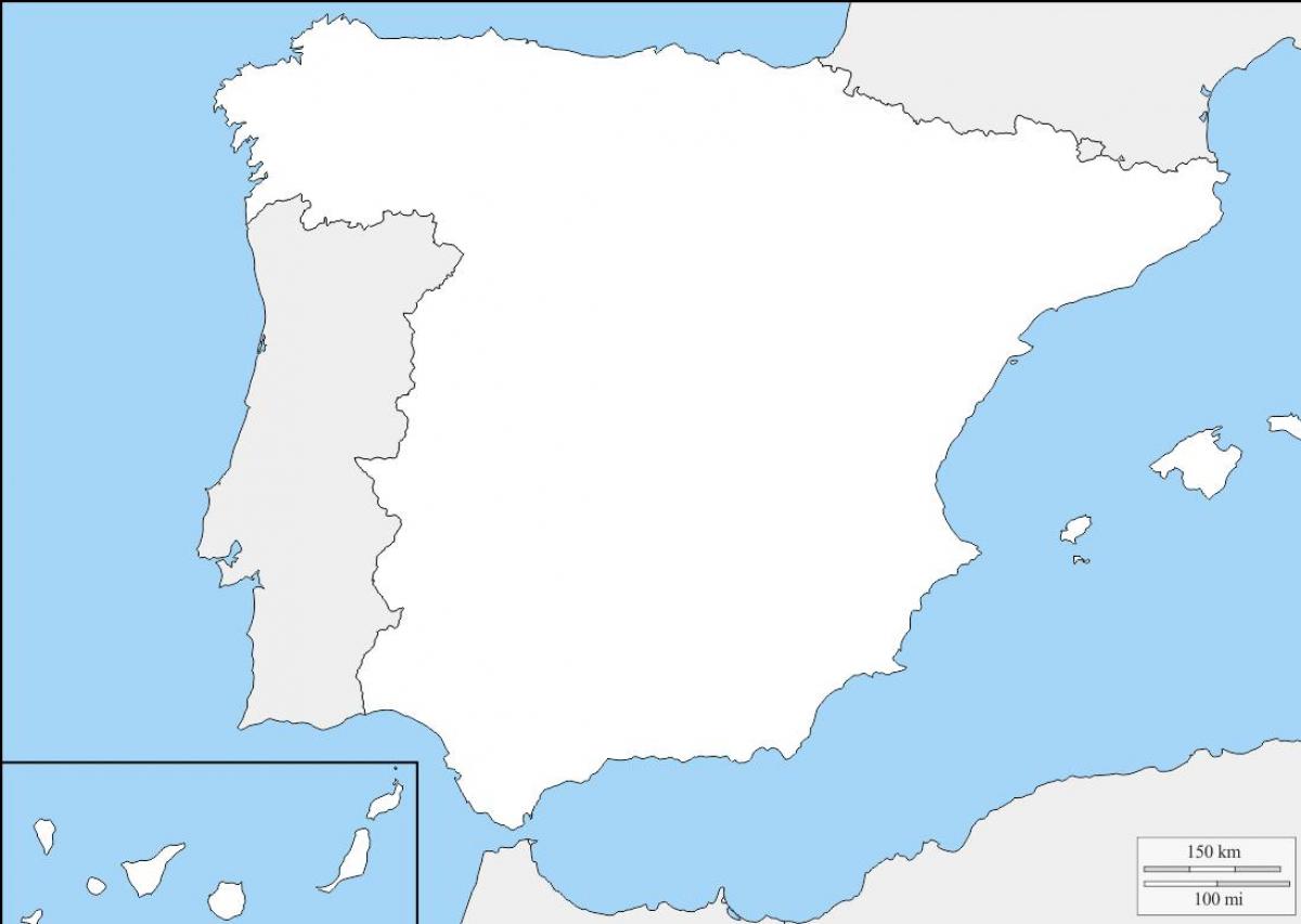 Spain contours map