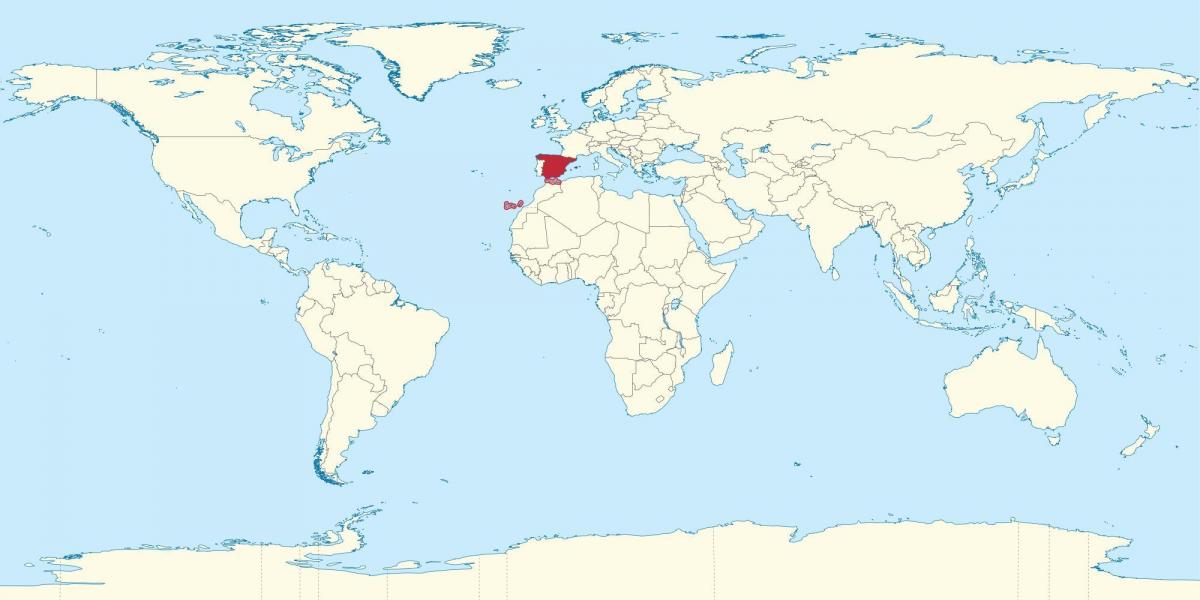 Spain location on world map