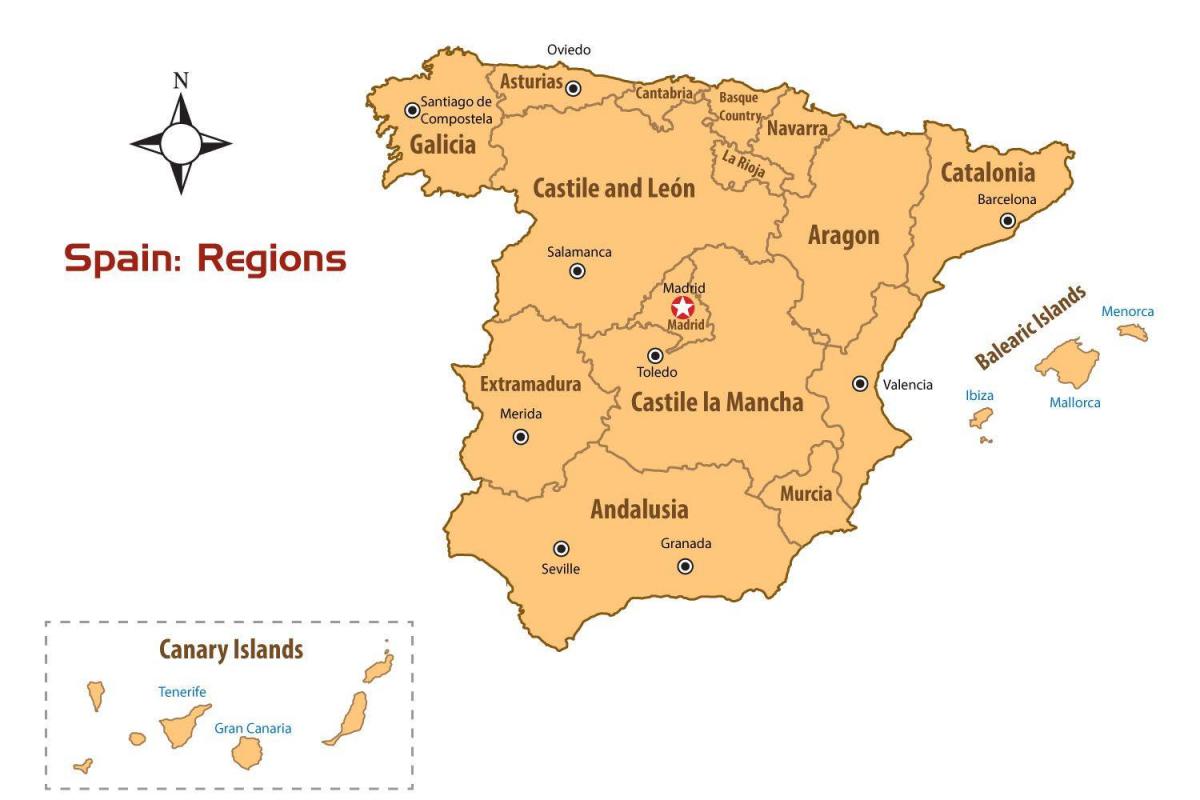 Spain areas map