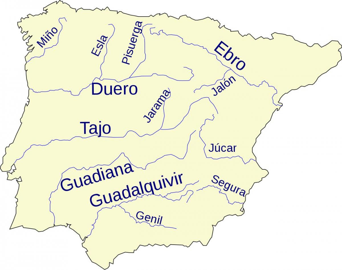 Rivers in Spain map