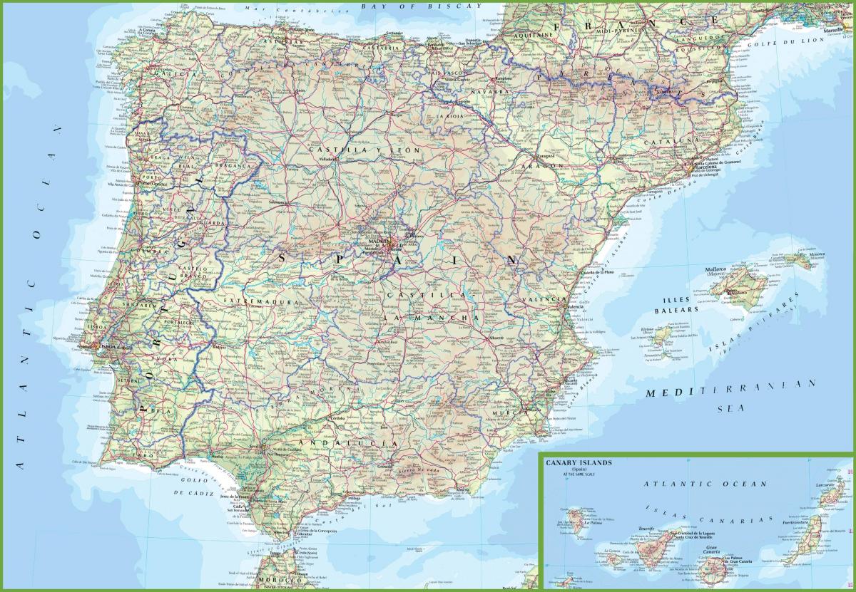 Driving map of Spain