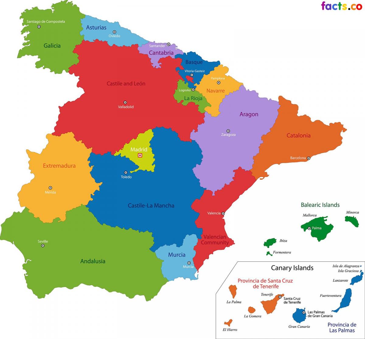 Spain state map